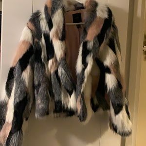 Forever 21 faux fur multi color jacket